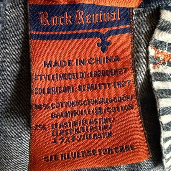 Rock Revival Scarlett Easy Shorts Rhinestones Denim Shorts E8200EH27 Size 27 - Picture 12 of 12